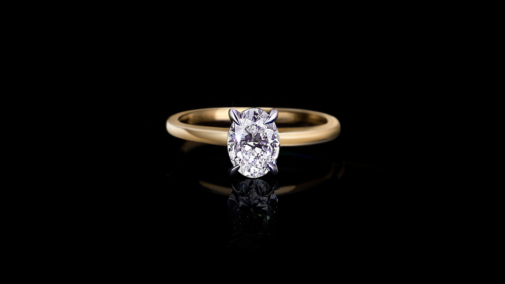 Micro 1.20ct Oval diamond engagement ring in 18ct yellow and white gold by Stefano Canturi