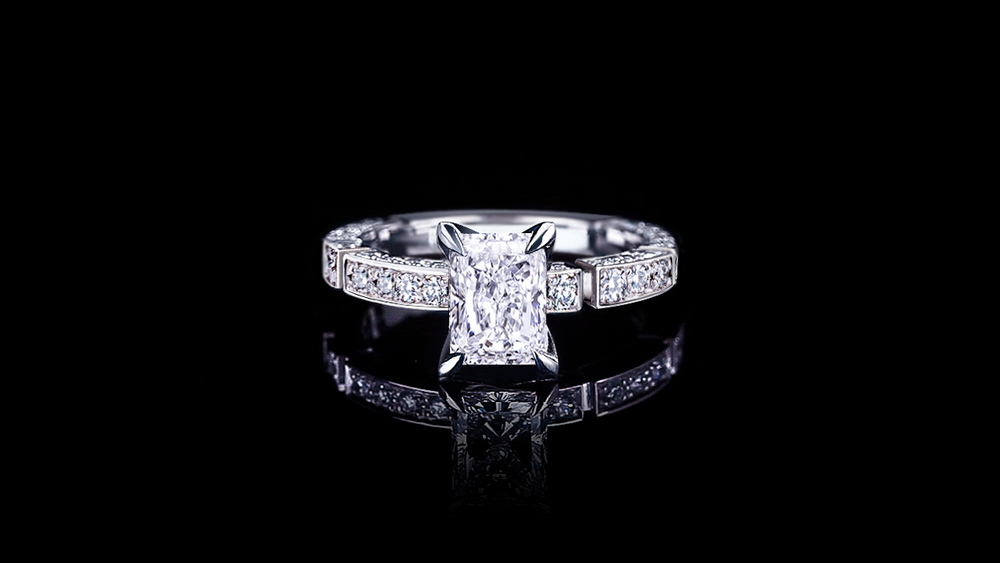 Regina 1.50ct Radiant Diamond Engagement Ring in 18ct white gold by 