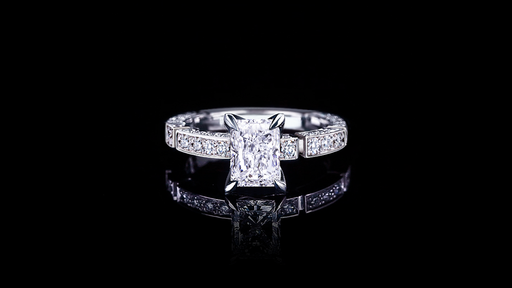 Regina 1.50ct Radiant Diamond Engagement Ring in 18ct white gold by 