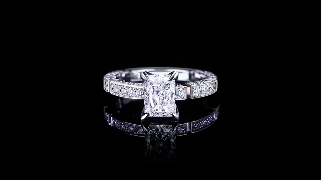 Regina 1.50ct Radiant Diamond Engagement Ring in 18ct white gold by 
