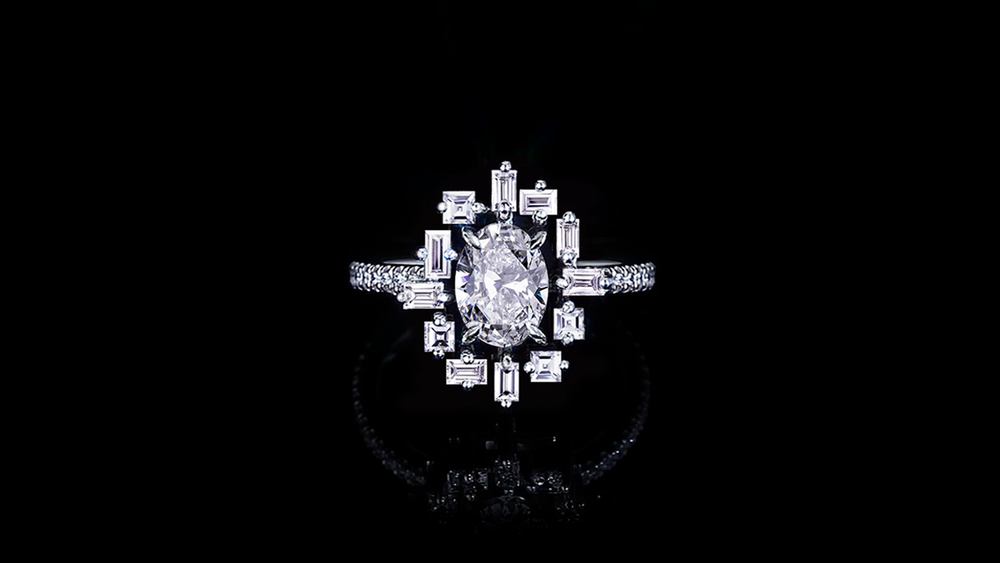 Canturi 1.00ct Oval Diamond Engagement Ring in 18ct white gold by Stefano Canturi