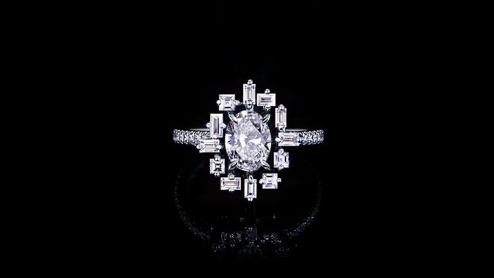 Canturi 1.00ct Oval Diamond Engagement Ring in 18ct white gold by Stefano Canturi