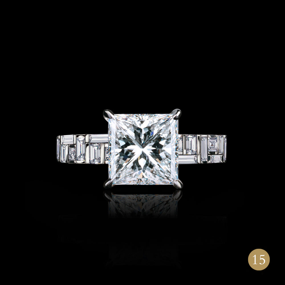 Cubism classic princess cut diamond engagement ring in 18ct white gold by Stefano Canturi