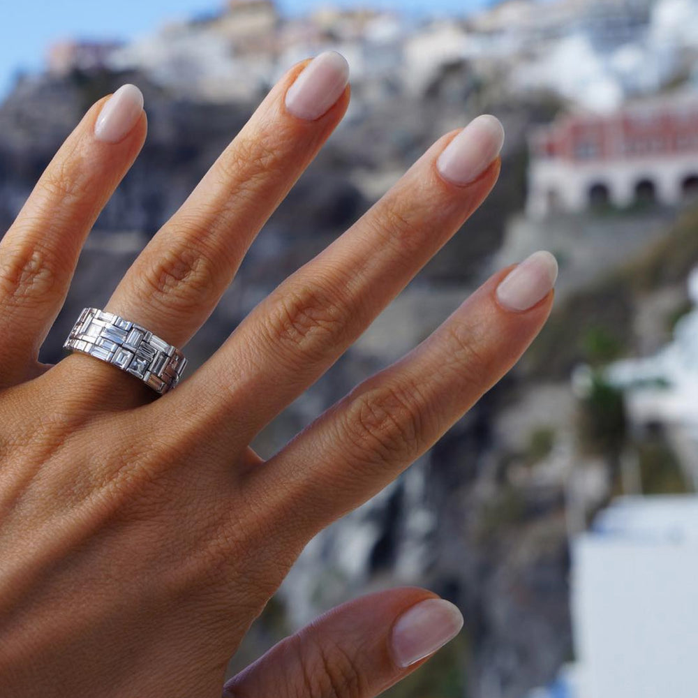 Cubism classic diamond ring set in 18ct white gold by Stefano Canturi