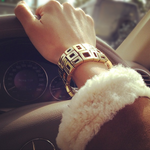 Geometric Plain Cuff in 18ct Yellow Gold by Stefano Canturi