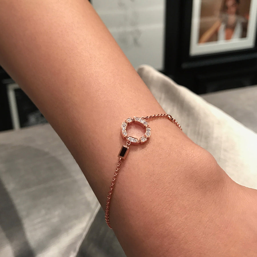 Regina Fine Diamond Bracelet featuring diamonds, Australian black sapphire and ruby in 18ct Pink Gold by Stefano Canturi