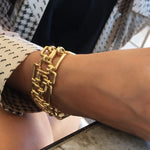 Affinity 3 row woven bracelet in yellow gold by Stefano Canturi