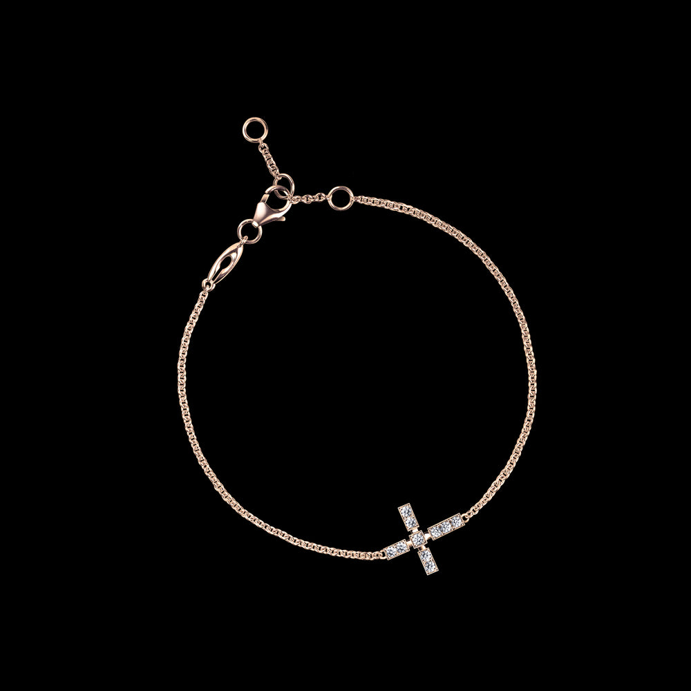 Regina Cross Bracelet | Diamonds &amp; Gold