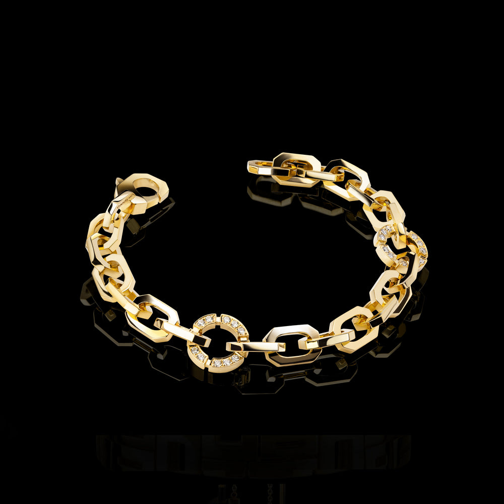Athena diamond Link bracelet in 18ct yellow gold by Stefano Canturi