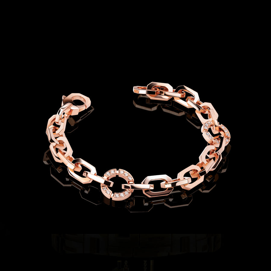 Athena diamond Link bracelet in 18ct pink gold by Stefano Canturi
