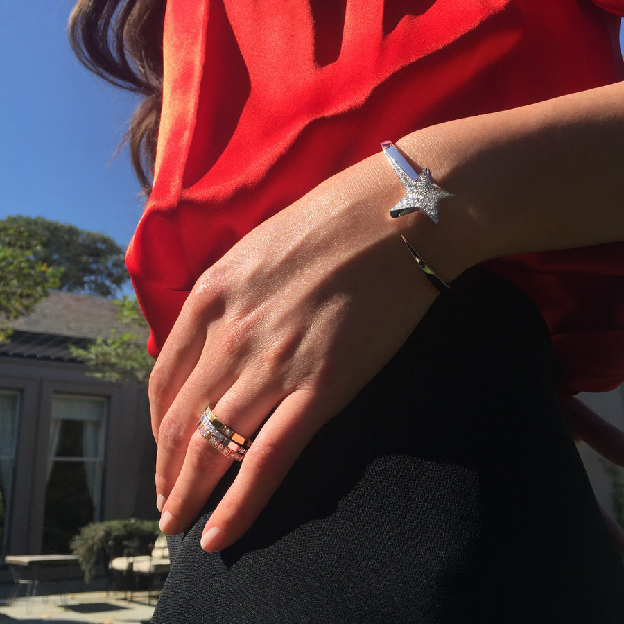 Odyssey diamond Star bangle set in 18ct white gold by Stefano Canturi