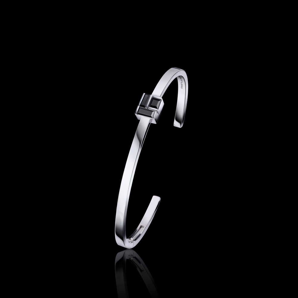 Cubism Australian black sapphire stud bangle by Stefano Canturi