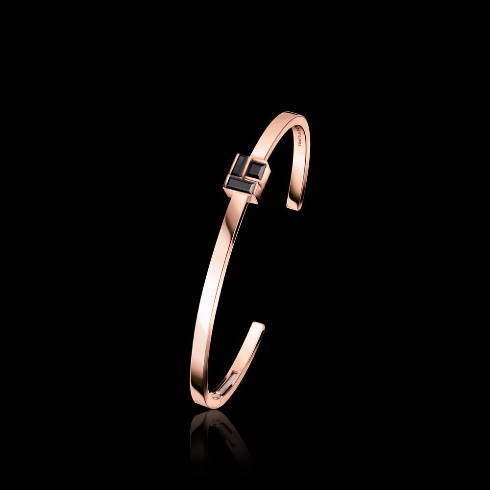 Cubism Stud Bangle | Diamonds, Australian Black Sapphires