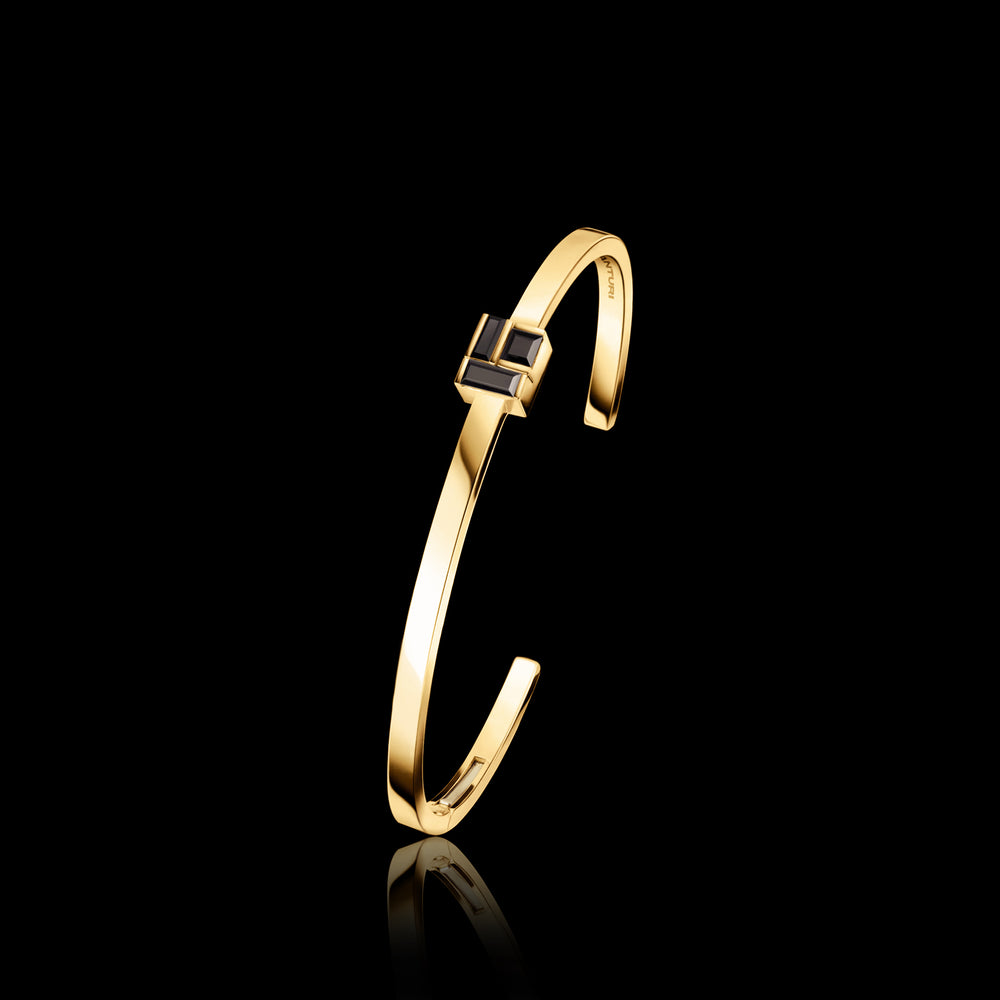 Cubism Stud Bangle | Diamonds, Australian Black Sapphires