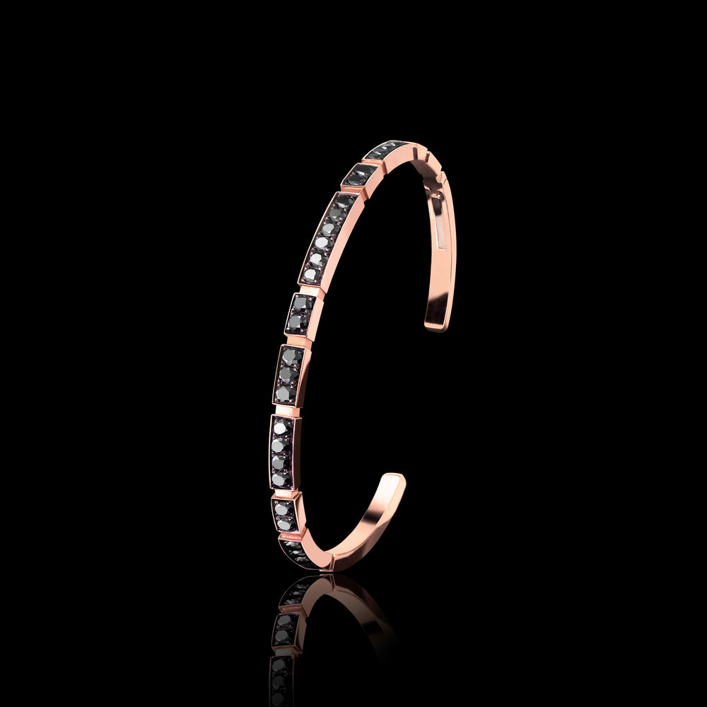 Eternal Mini black diamond bangle in 18ct pink gold by Stefano Canturi