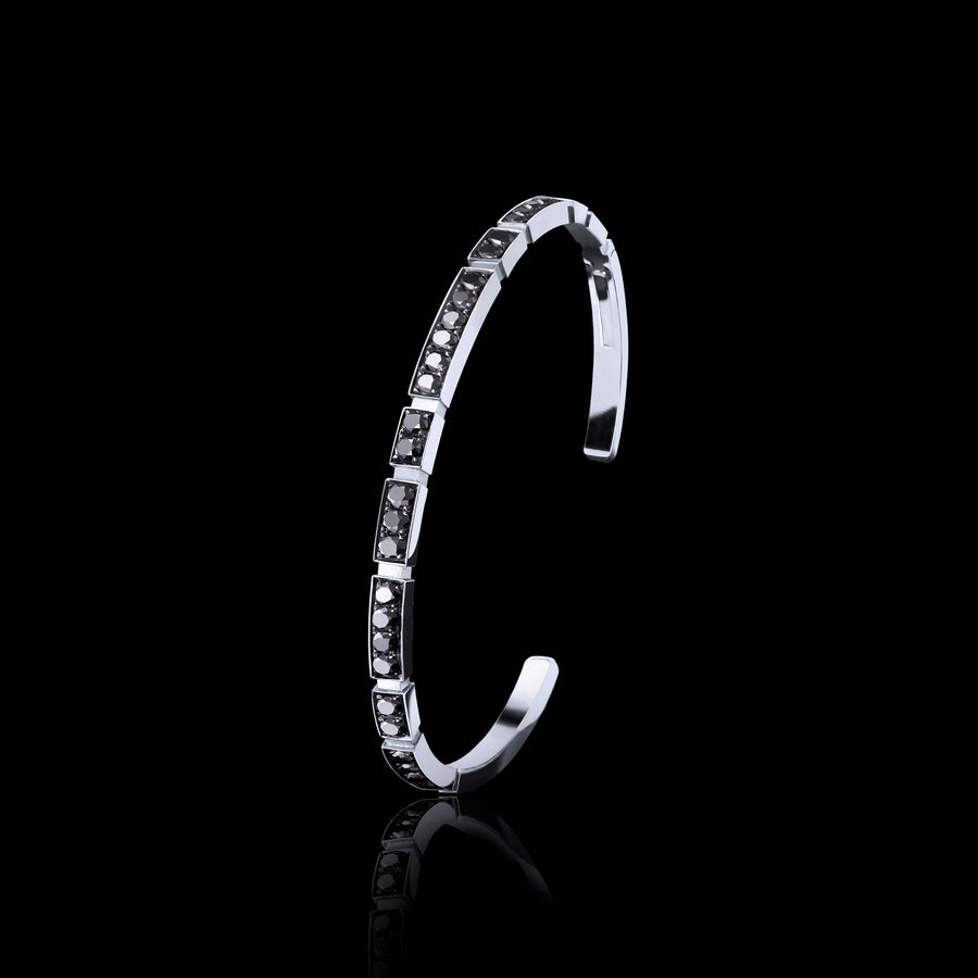 Eternal Mini black diamond bangle in 18ct white gold by Stefano Canturi
