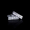 Cubism rectangular embossed cufflinks in 18ct white gold by Stefano Canturi