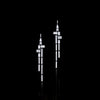 Cubism Pave 11 drop alternate diamond earrings in 18ct white gold by Stefano Canturi