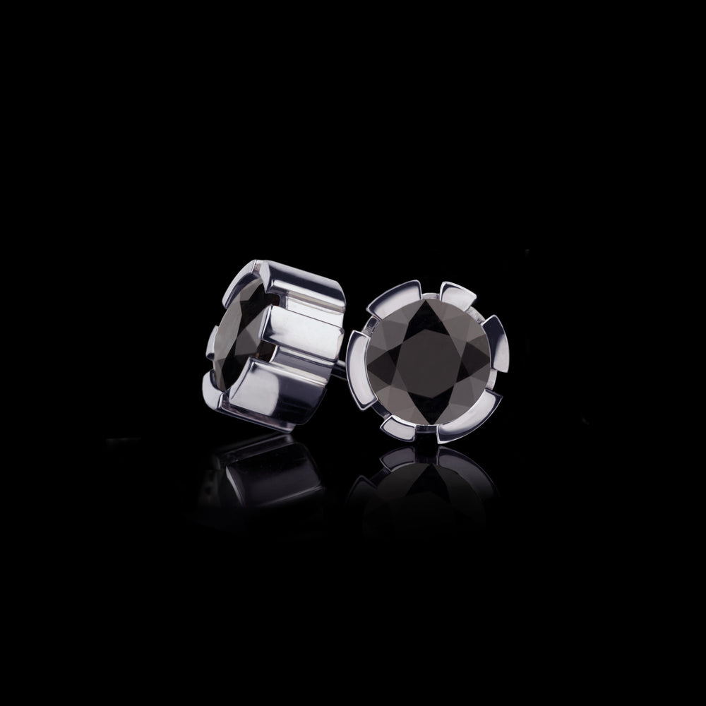 Regina stud earrings featuring Australian black sapphires in 18ct white gold by Stefano Canturi