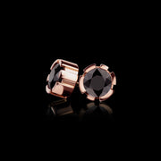 Regina stud earrings featuring Australian black sapphires in 18ct pink gold by Stefano Canturi