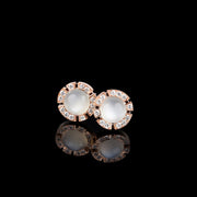 Regina diamond and moonstone earrings set in 18ct pink gold by Stefano Canturi