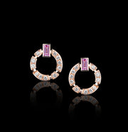 Regina single link diamond and pink sapphire earrings in 18ct pink gold by Stefano Canturi