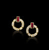 Regina single link diamond and ruby earrings in 18ct yellow gold by Stefano Canturi