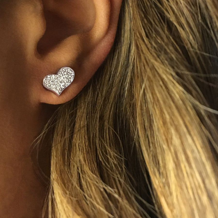 Odyssey diamond Heart earrings in 18ct white gold by Stefano Canturi