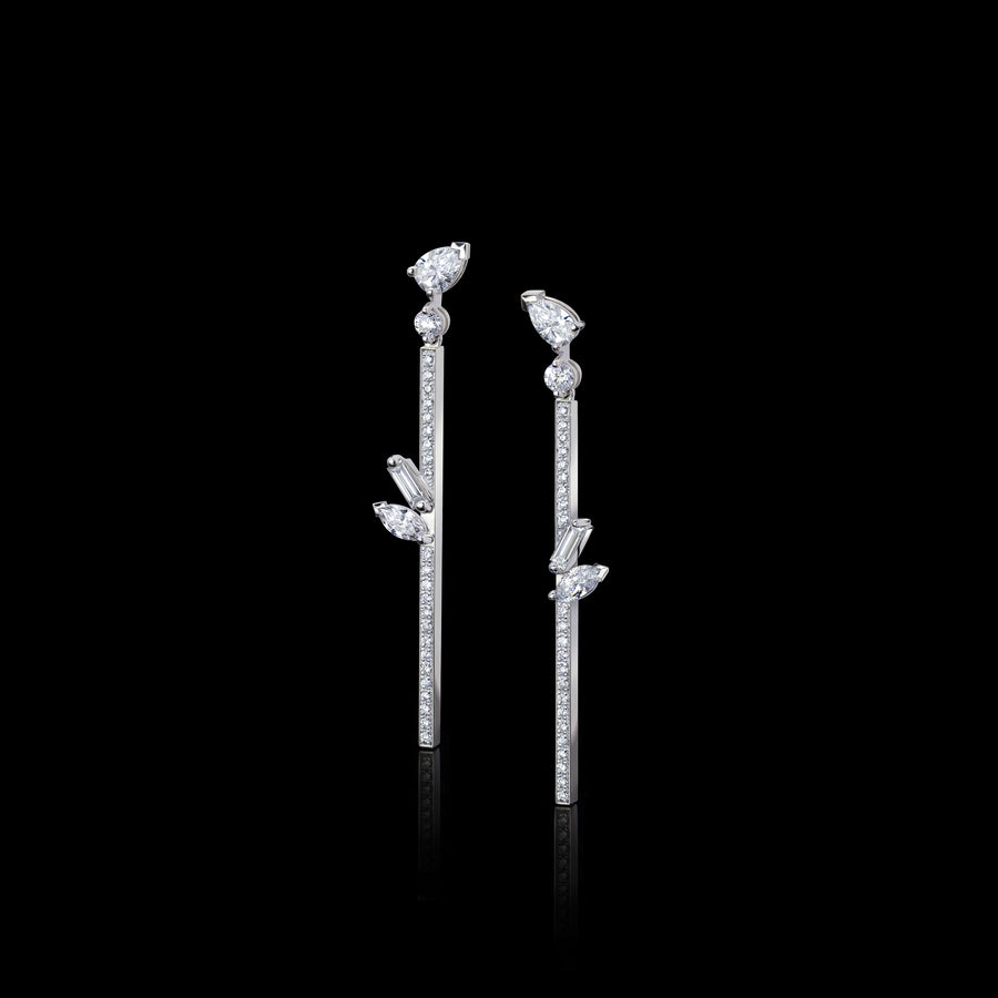 Primavera diamond Swing earrings in 18ct white gold by Stefano Canturi