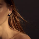 Abstract Diamond and Australian black sapphire earrings in 18ct white gold by Stefano Canturi