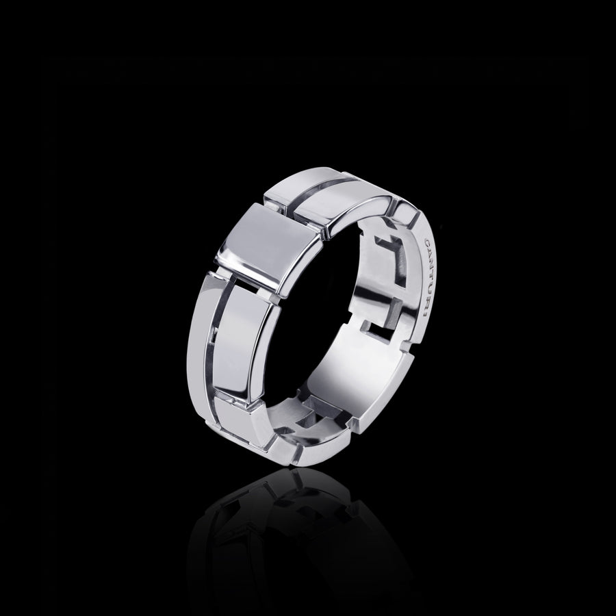 Cubism 7mm plain ring in 18ct white gold by Stefano Canturi