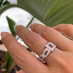 Geometric diamond ring set in 18ct white gold by Stefano Canturi
