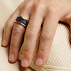 Cubism wide Australian black sapphire ring in 18ct pink gold by Stefano Canturi