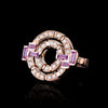 Regina double link diamond and pink sapphire ring in 18ct pink gold by Stefano Canturi
