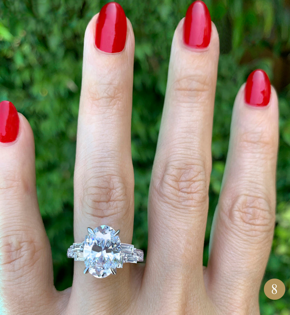 Cubism Upswept Oval diamond engagement ring in 18ct white gold by Stefano Canturi