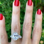 Cubism Upswept Oval diamond engagement ring in 18ct white gold by Stefano Canturi