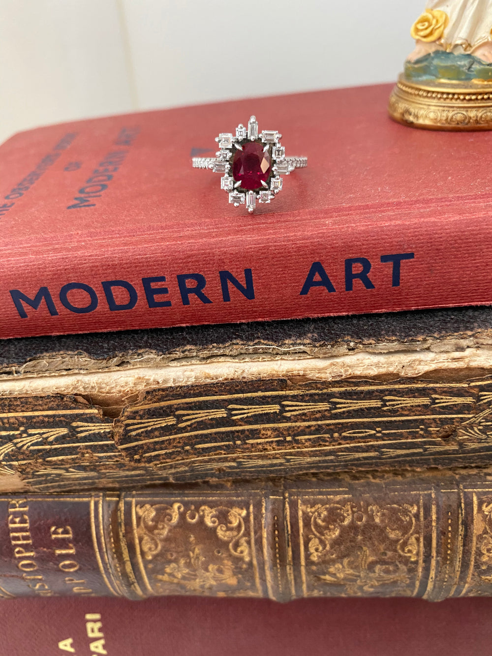 Stella diamond and ruby ring in 18ct white gold by Stefano Canturi