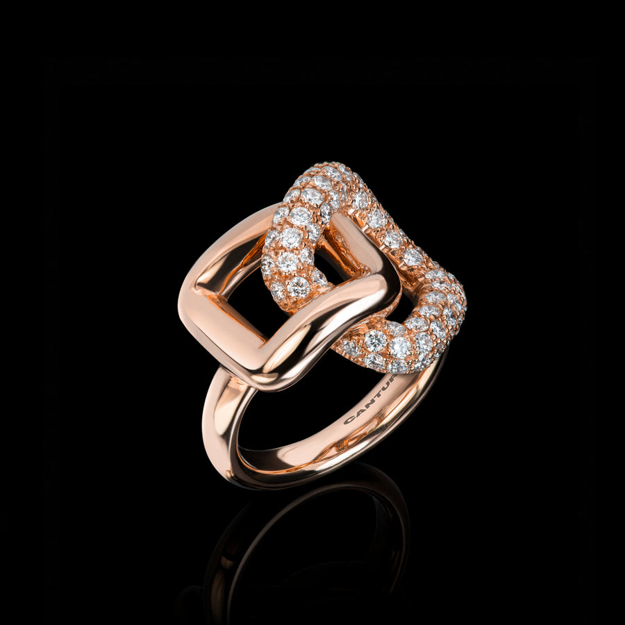 Rose gold intertwined ring store