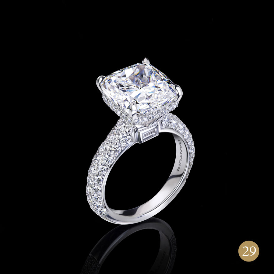 Athena Upswept cushion cut diamond ring by Stefano Canturi