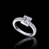 Cubism diamond stud ring in 18ct white gold by Stefano Canturi