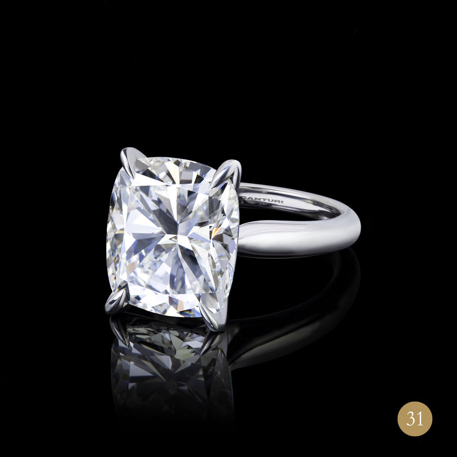 Silhouette Upswept cushion cut diamond ring by Stefano Canturi