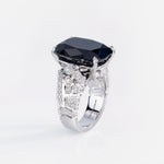 Abstract diamond and Australian black sapphire ring in 18ct white gold by Stefano Canturi