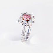 Primavera diamond halo and fancy intense pink diamond ring by Stefano Canturi