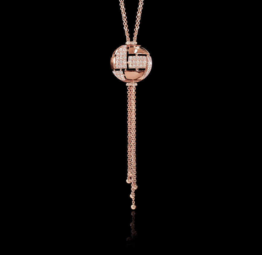 Cubism Globe diamond neckpiece in 18ct pink gold by Stefano Canturi