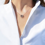 Regina single link diamond and Australian black sapphire necklace in 18ct white gold by Stefano Canturi