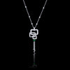 Affinity 3 Link diamond and green emerald bead neckpiece in 18ct white gold by Stefano Canturi