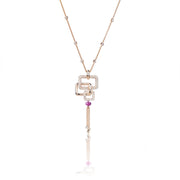Affinity 3 Link diamond and rubellite bead neckpiece in pink gold by Stefano Canturi