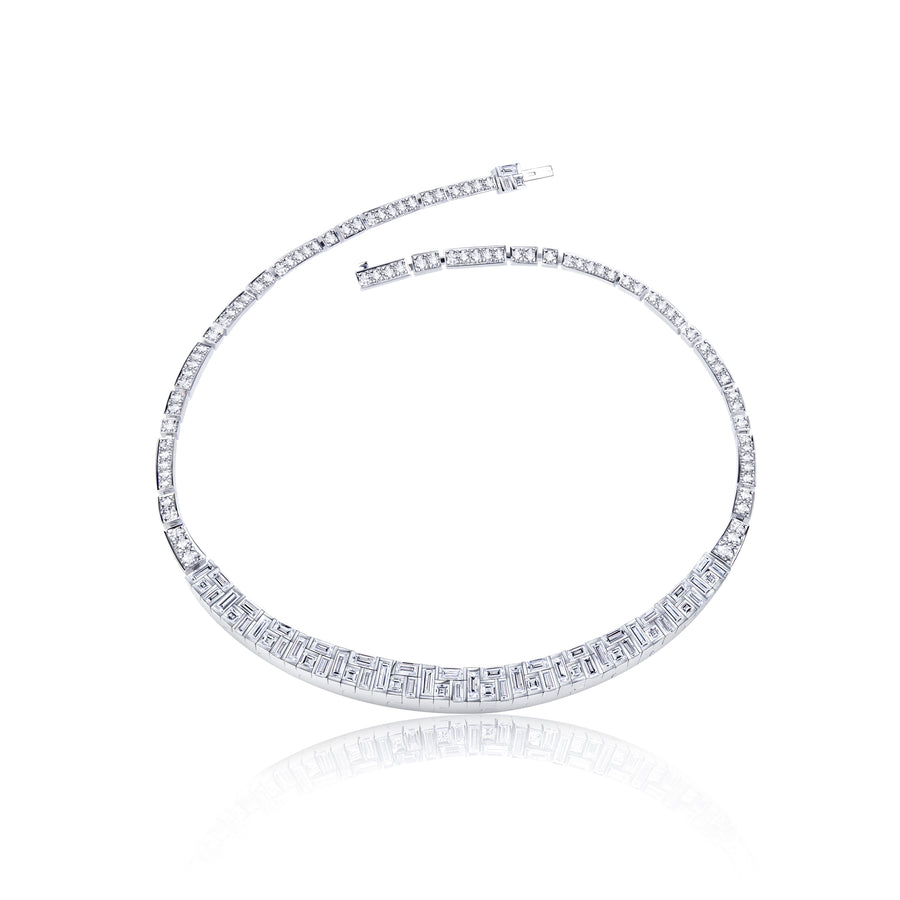 Cubism diamond neckpiece in 18ct white gold by Stefano Canturi