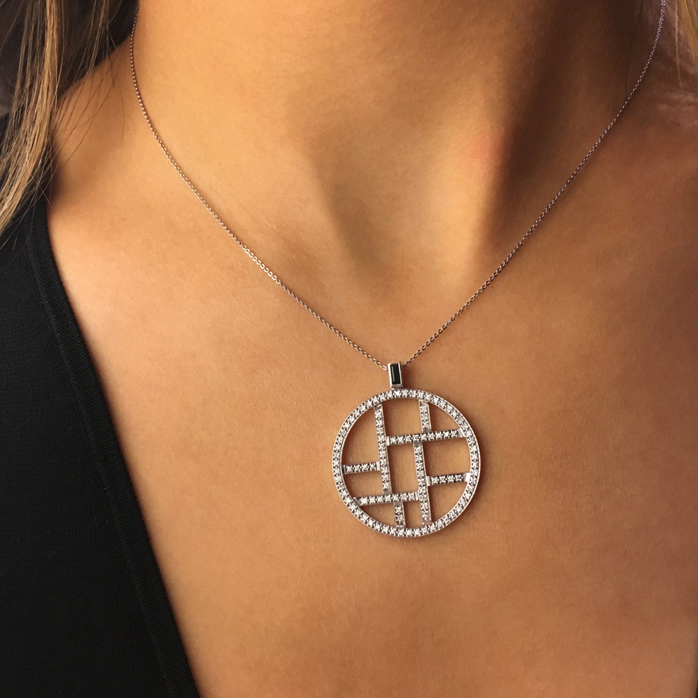 Metropolis diamond woven necklace in 18ct white gold by Stefano Canturi