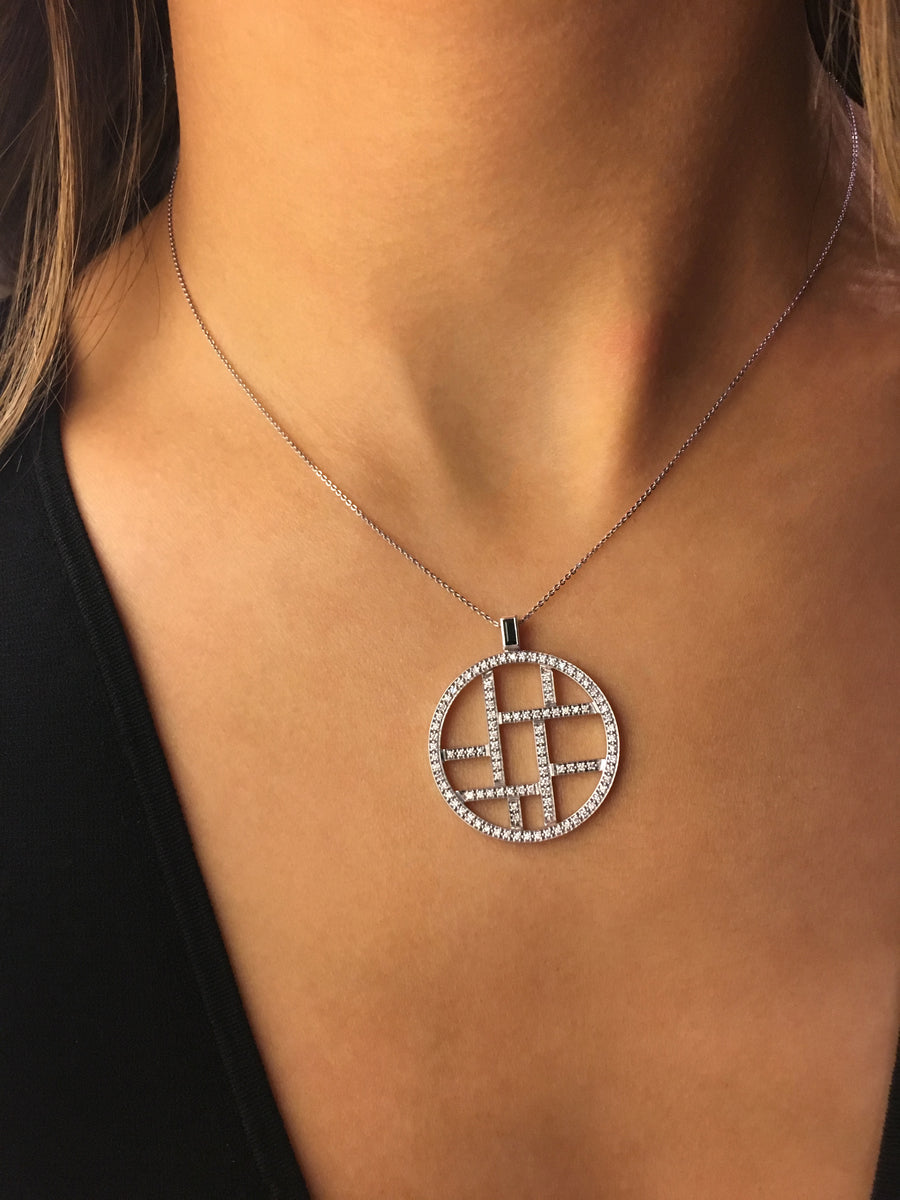 Metropolis diamond woven necklace in 18ct white gold by Stefano Canturi